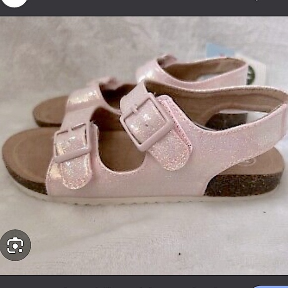 Cat & Jack Glittery Pink Kids Sandals - Picture 2 of 2